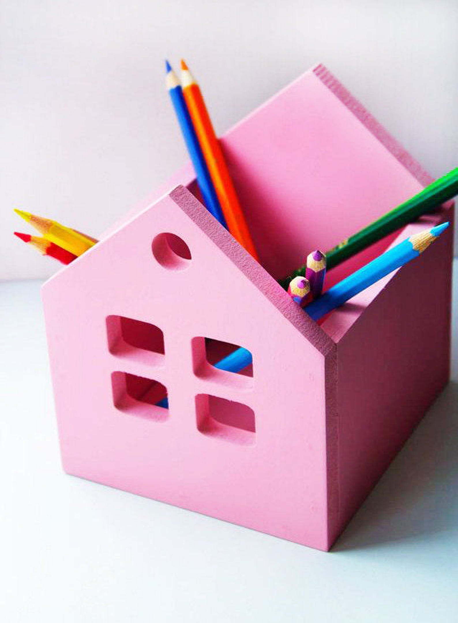 Personalized Wooden Pencil Holder Pink Pen Cup Wooden Etsy