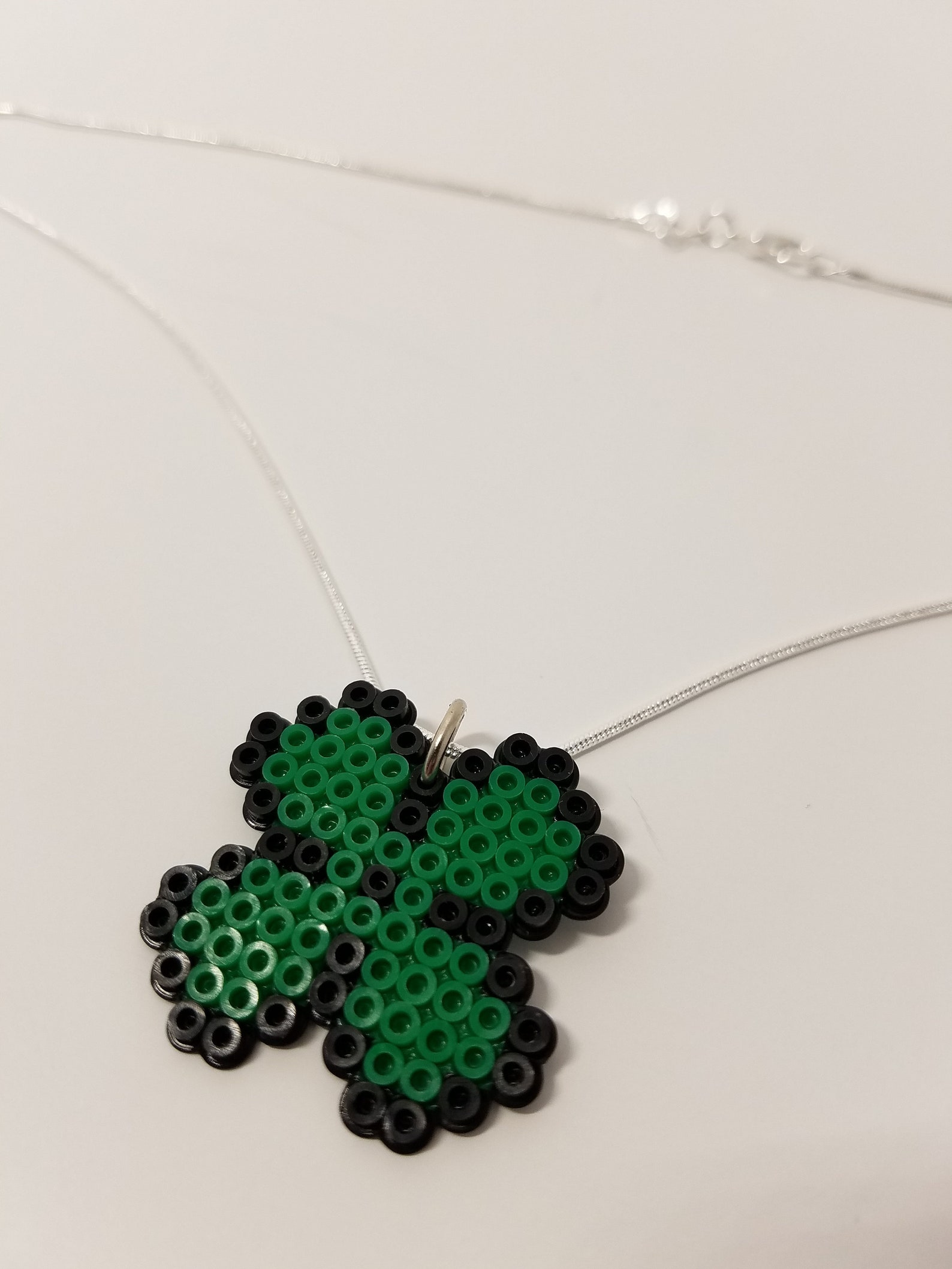Four Leaf Clover Perler Bead Necklace Etsy