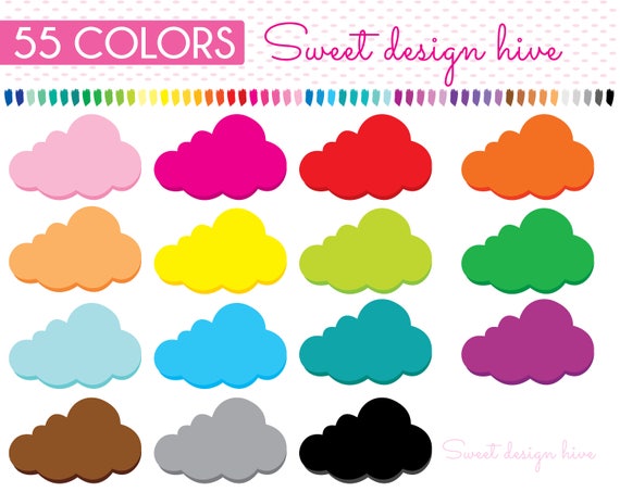Cloud Clipart Cloudy Sky Cloudy Weather Cute Clouds Etsy
