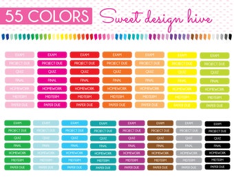 clipart do my homework College header clipart, exam, project due, quiz, final, homework, midterm, paper due, Rainbow, Planner Stickers, PL0107