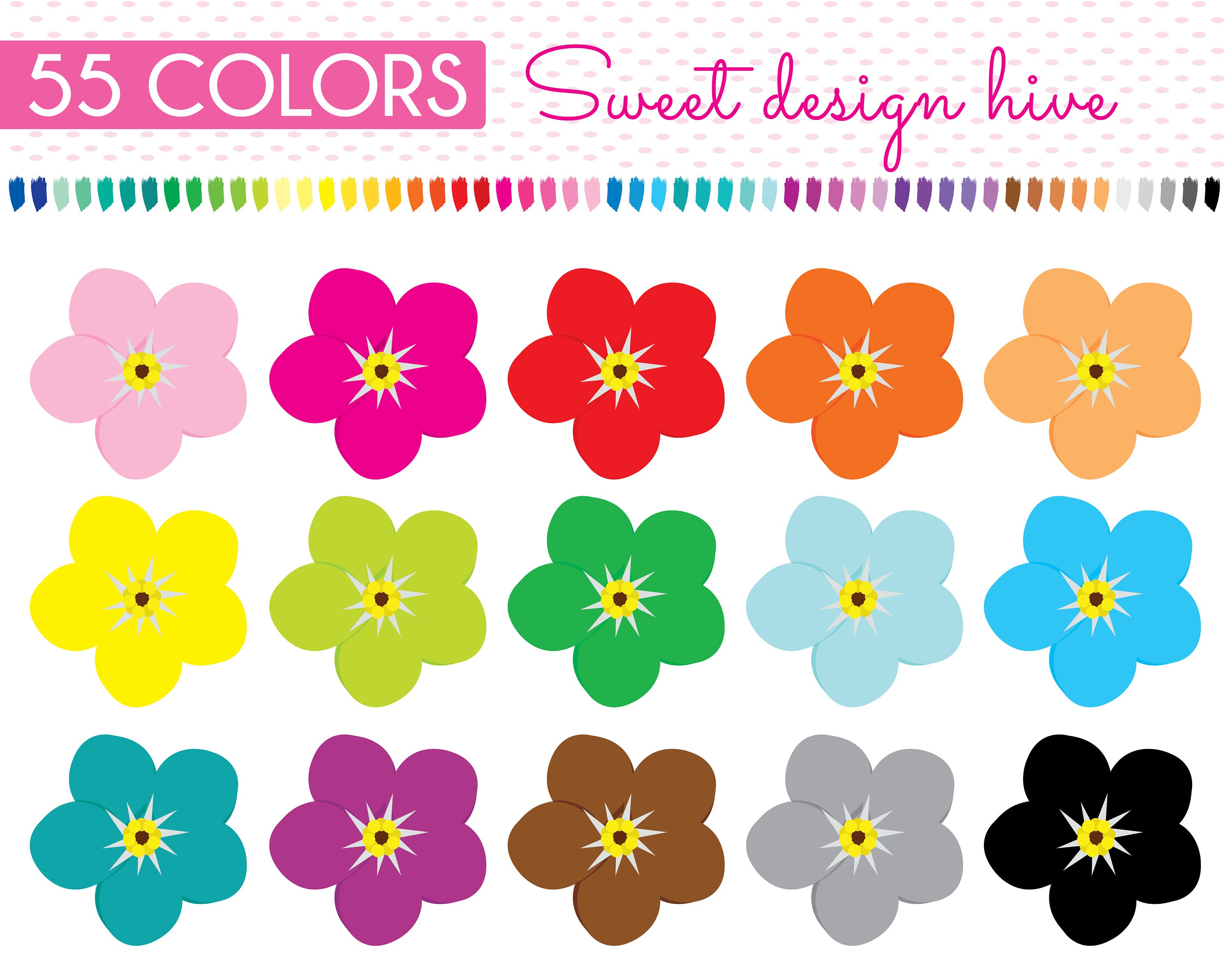 Stop and jot clipart flowers