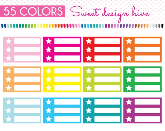 Stars Checklist Clipart Cute Graphics Png Check List To Do Etsy
