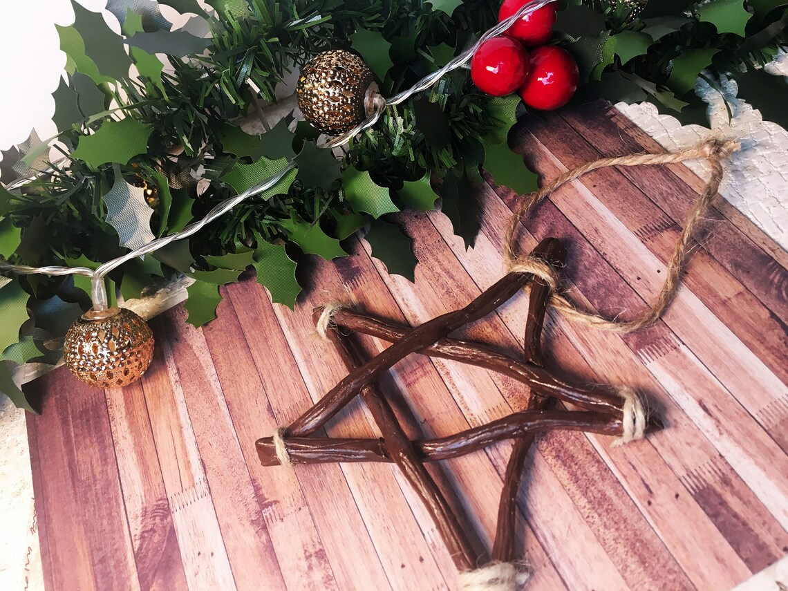 Clay Pentagram Pagan Yule Tree Decorations Wicca Etsy