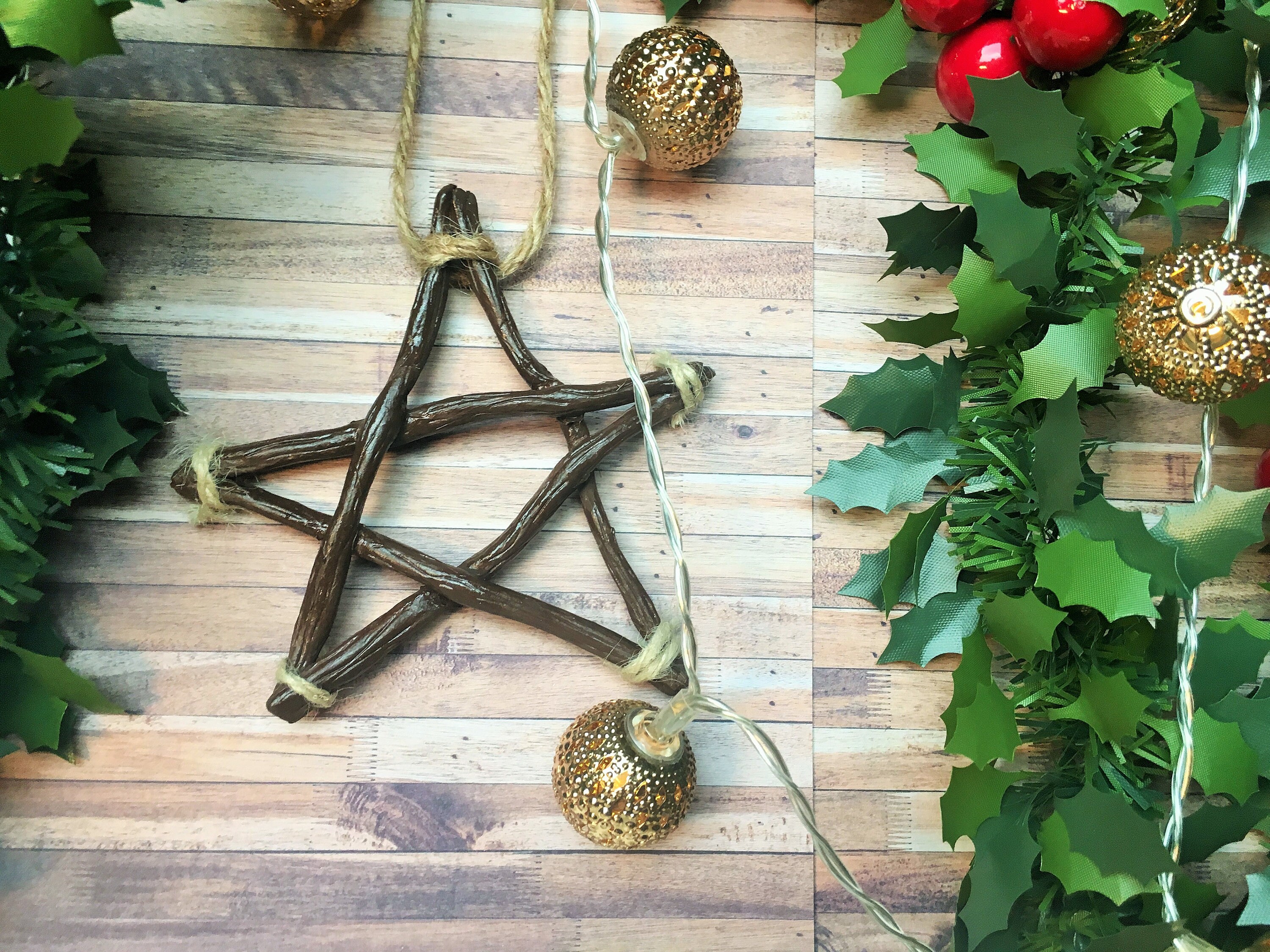 Clay Pentagram Pagan Yule Tree Decorations Wicca Etsy
