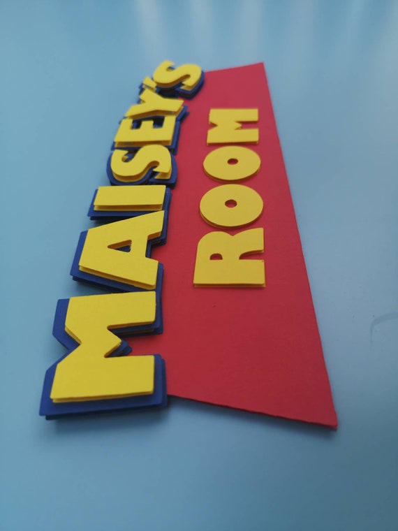 Large Personalised Name Door Sign Toy Story Theme Bedroom Decor
