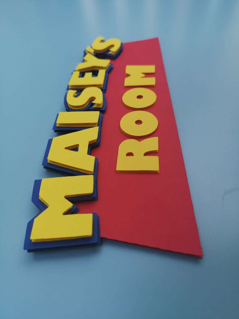 Personalised Name Door Sign Toy Story Theme Bedroom Decor