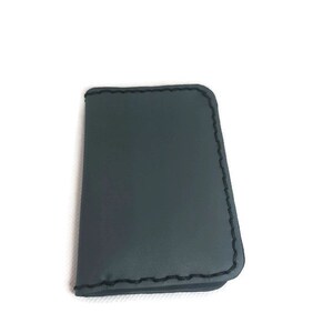 Porte-cartes en cuir bleu gris