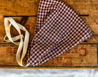 Country Red Gingham Headcovering