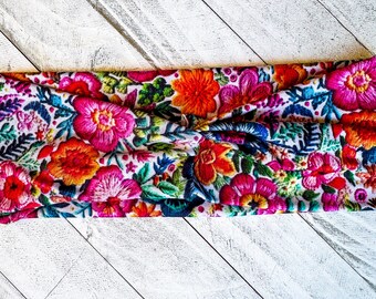 Embroidery Print Twist Headband