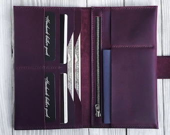Purple Leather Wallet,Purple Purse, Women Purse, Leather Purse, Travel Wallet, Women Wallet, Gift for Her, Woman travel gift