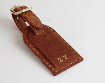 Leather Luggage tag, Personalized tag,  Gift for traveler, Gift for him, Leather tag, Name tag, Personalized travel gift