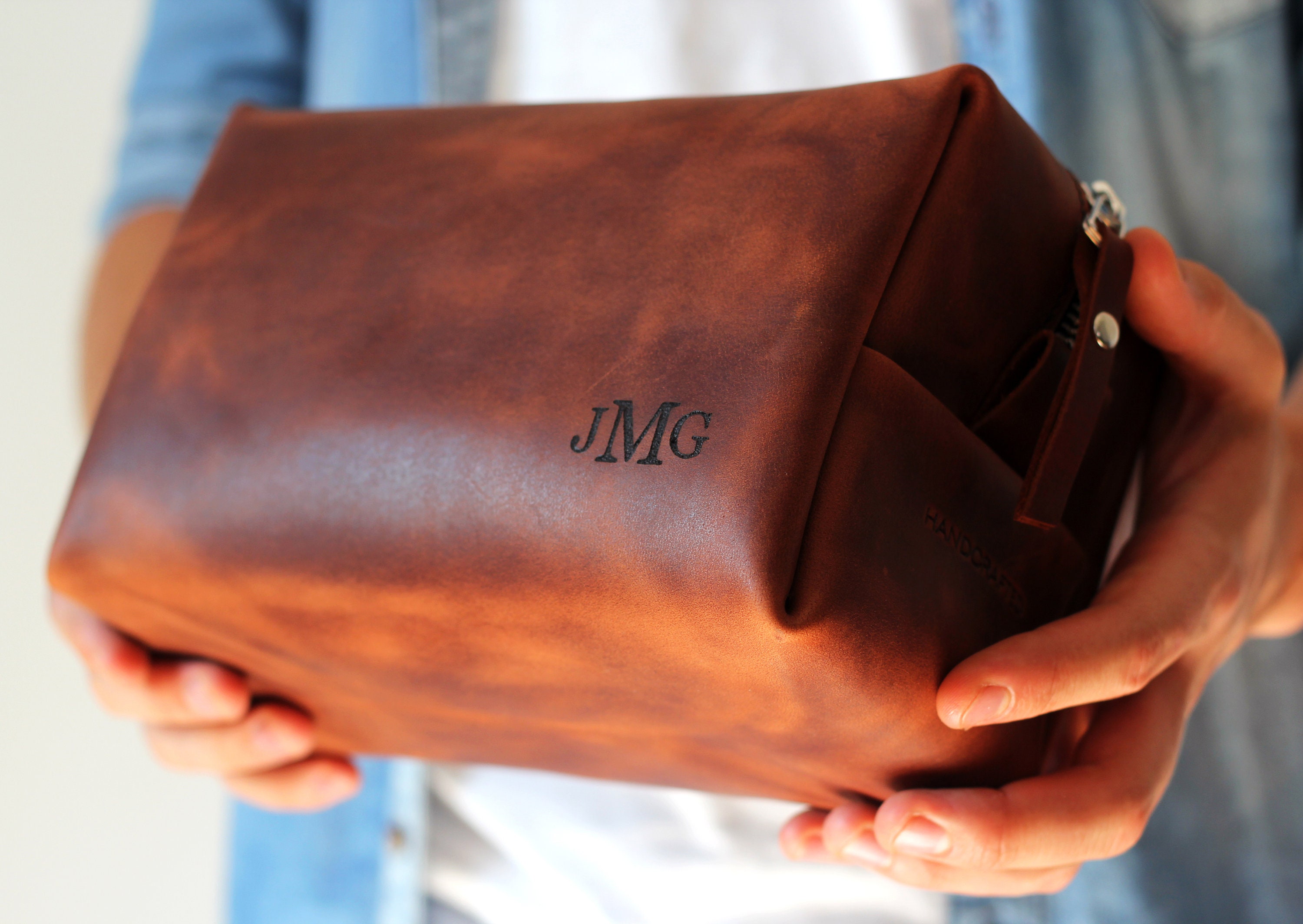 personalized mens bathroom bag
