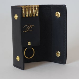 Llavero personalizado, llavero de cuero, llavero hecho a mano, llavero personalizado, regalo para el Día del Padre, regalo para el esposo, billetera grabada