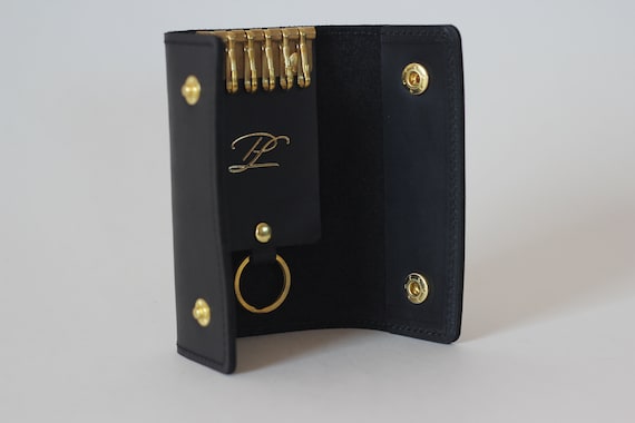 Personalized Key Holder, Leather Key Case, Handmade Key Bag, Custom Keychain, Secret Santa, Gift for Husband, Engraved Wallet