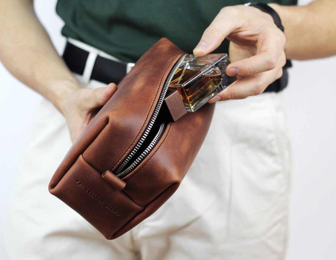personalized mens bathroom bag