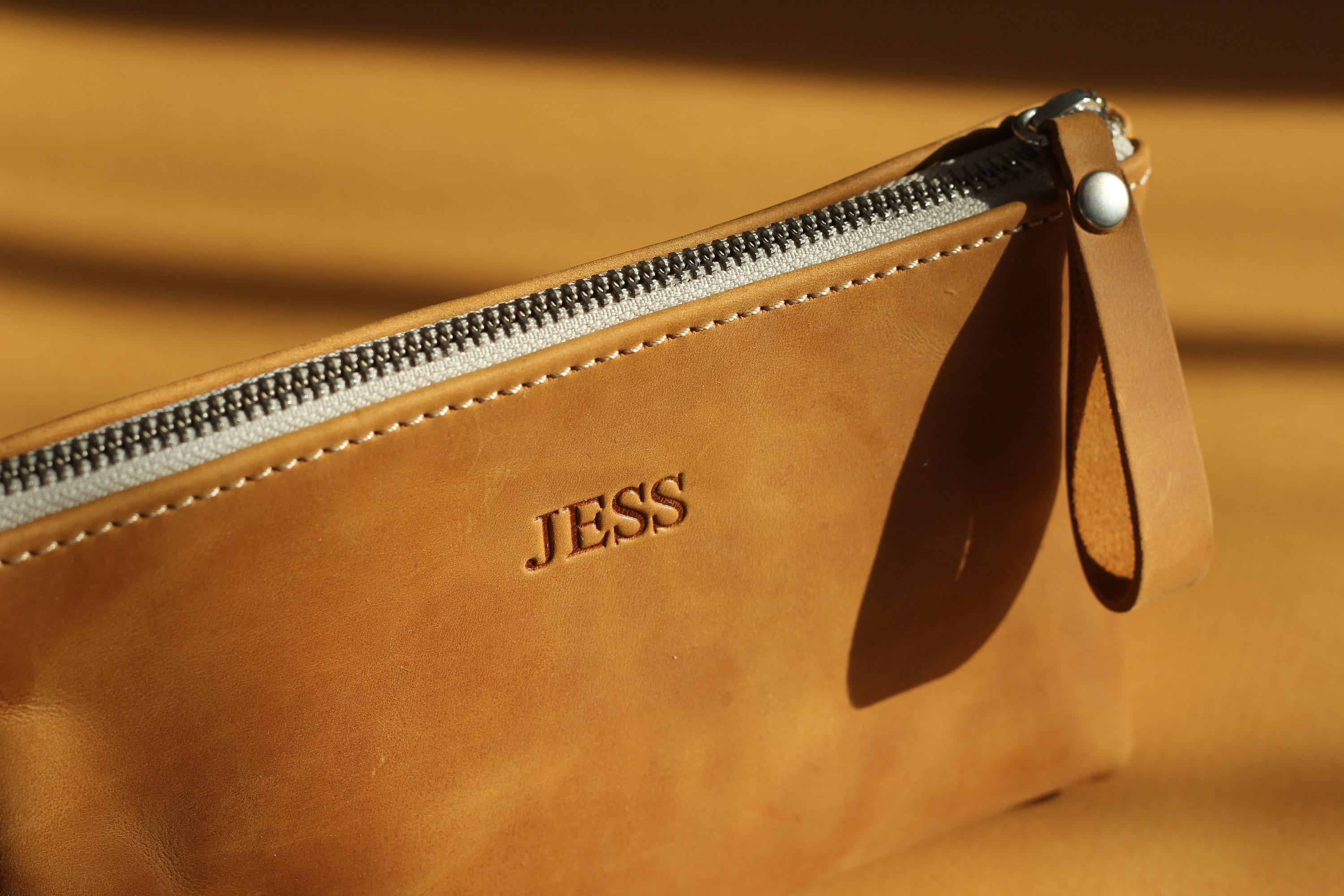 Bridesmaid Gift, Beige makeup bag,  Leather Cosmetic Bag, Makeup case, Brushes case, Personalized pouch, Makeup organizer