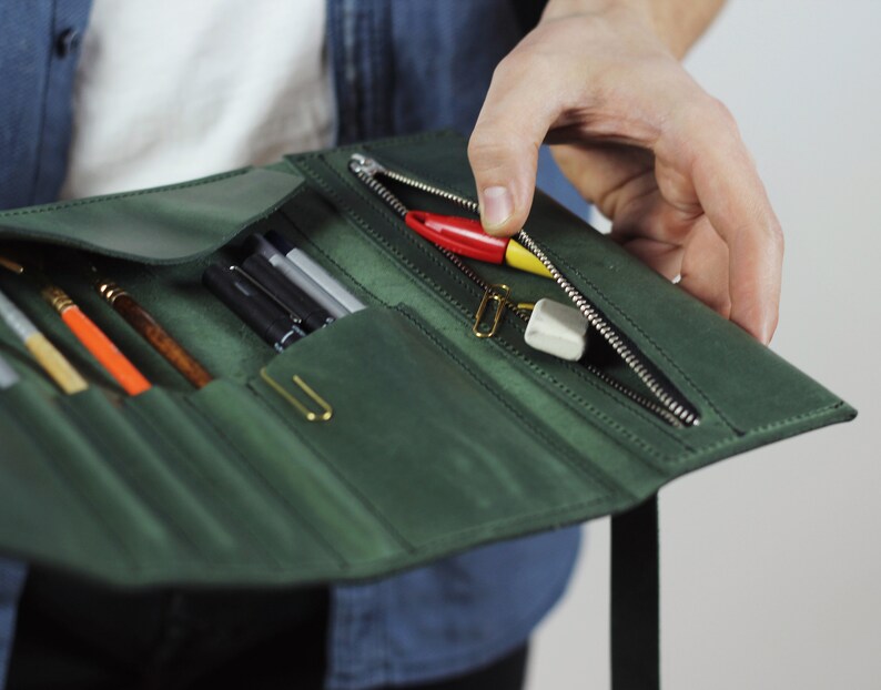 Pencil Roll Pen Case Artist Roll Gift for Painter Leather Etsy