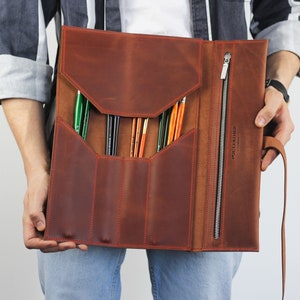 Leather Artist roll, Leather Pencil Roll, Gift for painter, Brush case, Oil brush case, Pencil case, Artist gift, Brush roll,