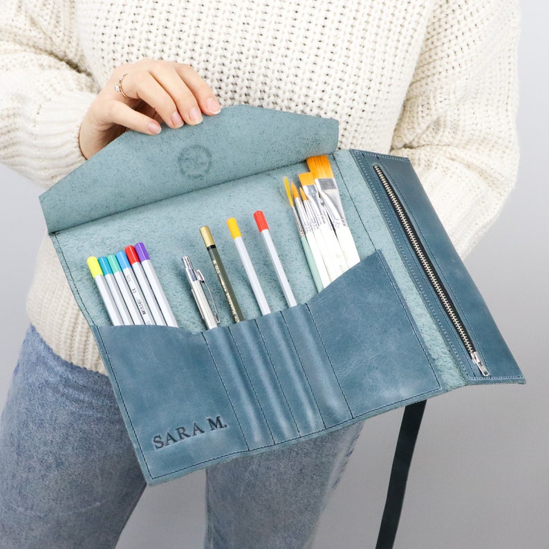 Pencil Roll Pen Case Mothers Day Gift Artist Roll Gift for Etsy
