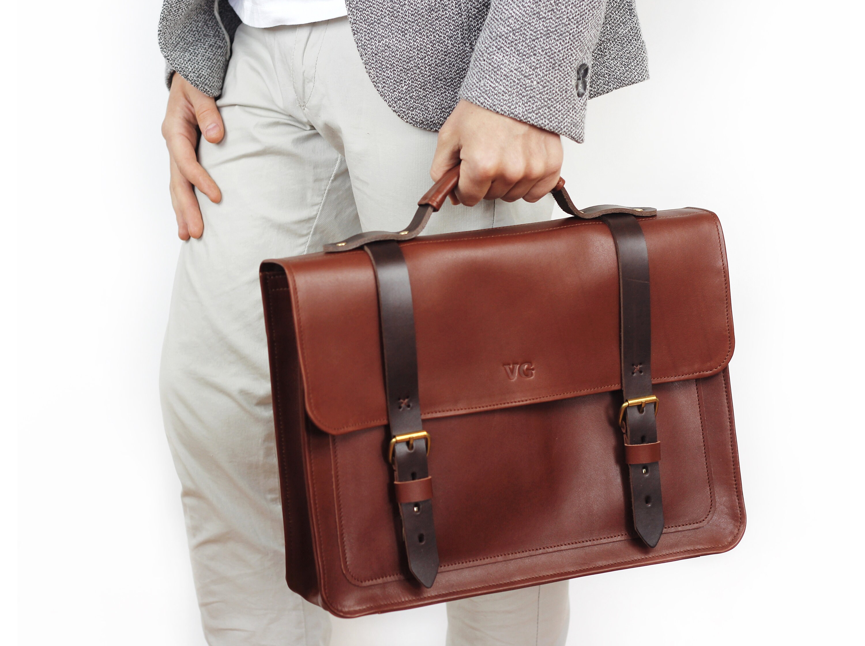 Leather Briefcase Mens Briefcase Custom Briefcase Gift for Etsy