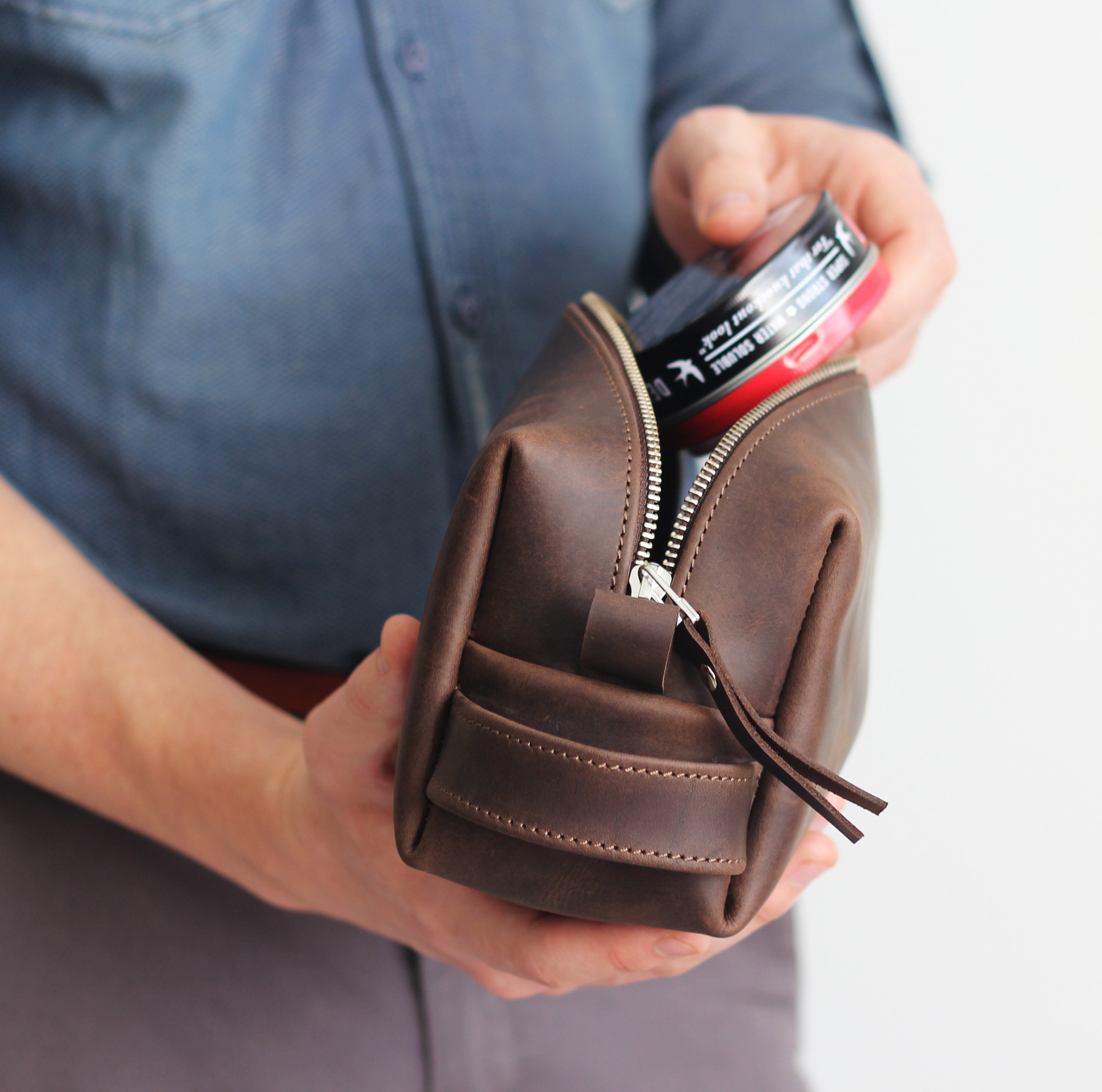 personalized mens bathroom bag