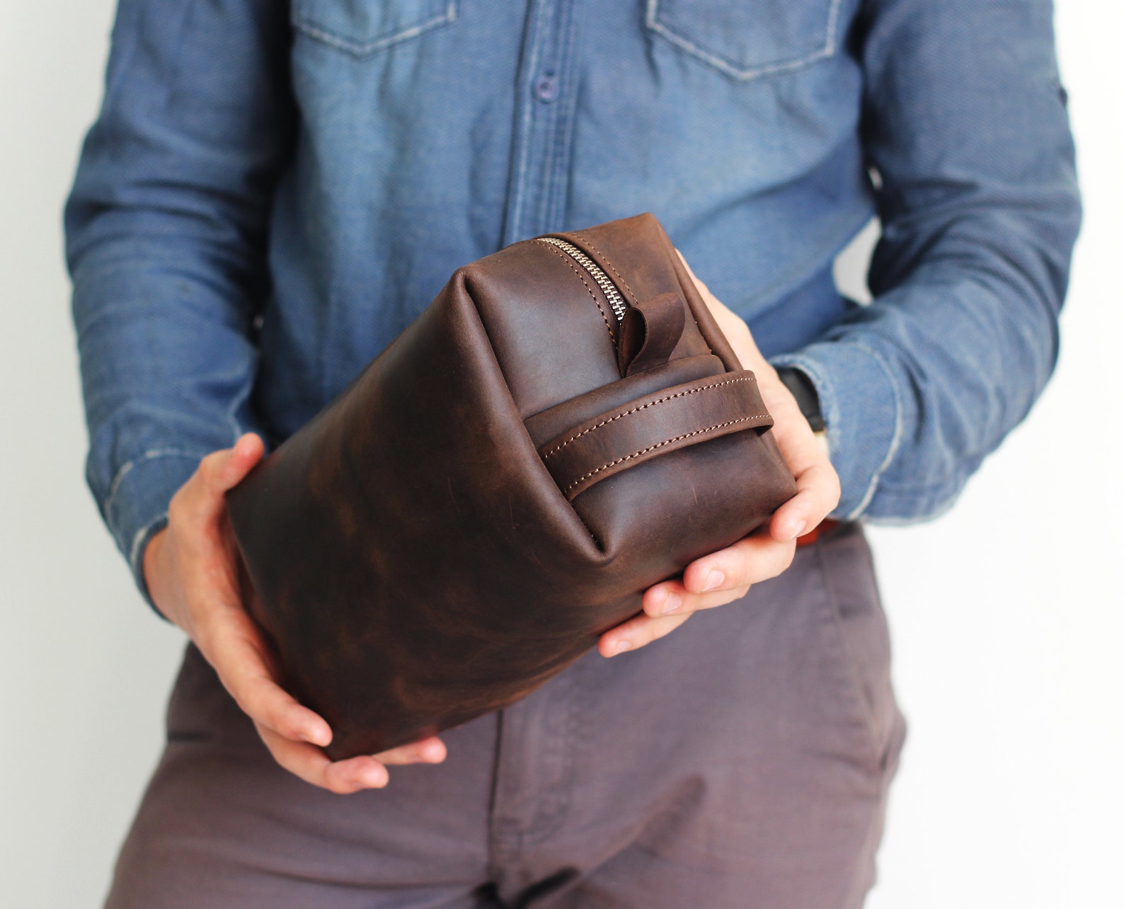 personalized mens bathroom bag