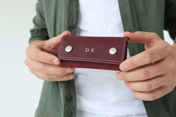 Custom Key Pouch, Personalized Leather Key Bag, Gift for Dad 2025,…