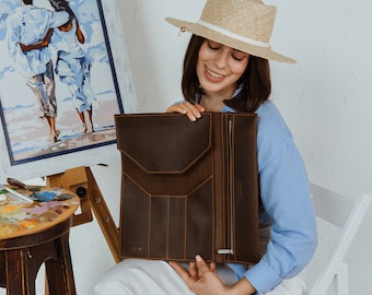 Back to School Art Supplies Roll, Leather Brush Organizer, Portable Artist Wrap, Creative Gift for Student Painter