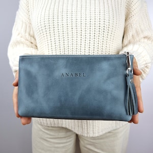 Personalized leather makeup bags for women leather cosmetic pouch, make up case of genuine leather, makeup pouch for women&#39;s toiletries