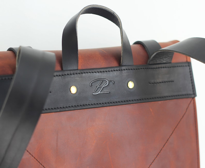 Personalized Bag Laptop Backpack Leather Bag Custom Backpack Roll Backpack Laptop Backpack Backpack Leather Roll Backpack