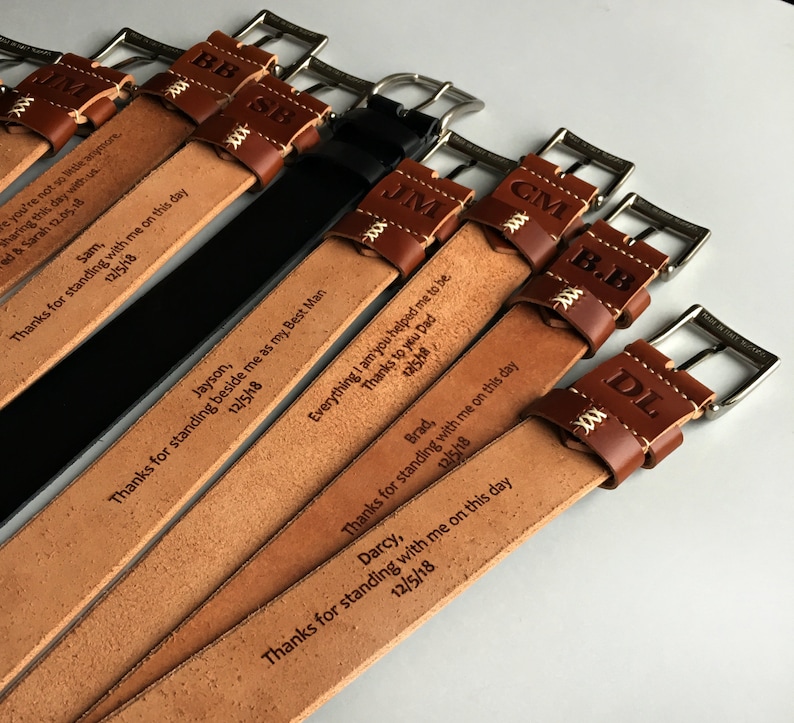 Men's Belt, Personalized belt, Groomsmen Belt, Leather Belt, men's leather belt, Father's Day Gift, Brown leather belt, Custom Belt, Grooms image 2