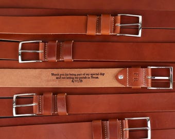 Anniversary Gift Belt for Husband, Personalized Leather Belt with Name, Custom Engraved Men’s Belt, Handmade Gift Idea