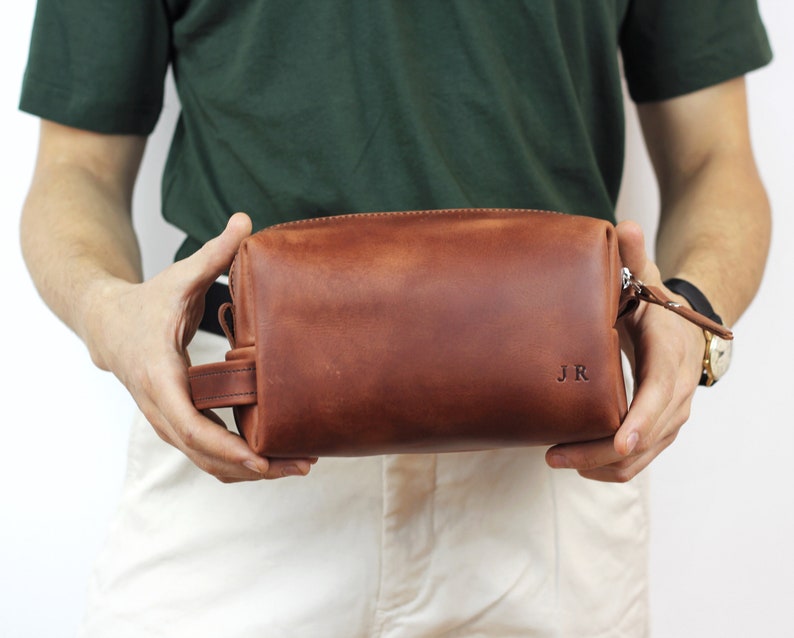 personalized mens bathroom bag