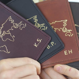 Regalo del día del padre, Funda de pasaporte, Funda de cuero para pasaporte, Pasaporte, Funda de cuero, Estuche para pasaporte, Billetera para pasaporte, Mapa del mundo