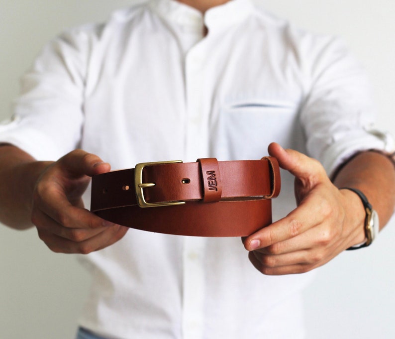 Mens Leather Belt Personalized belt Leather Belt Fathers Etsy