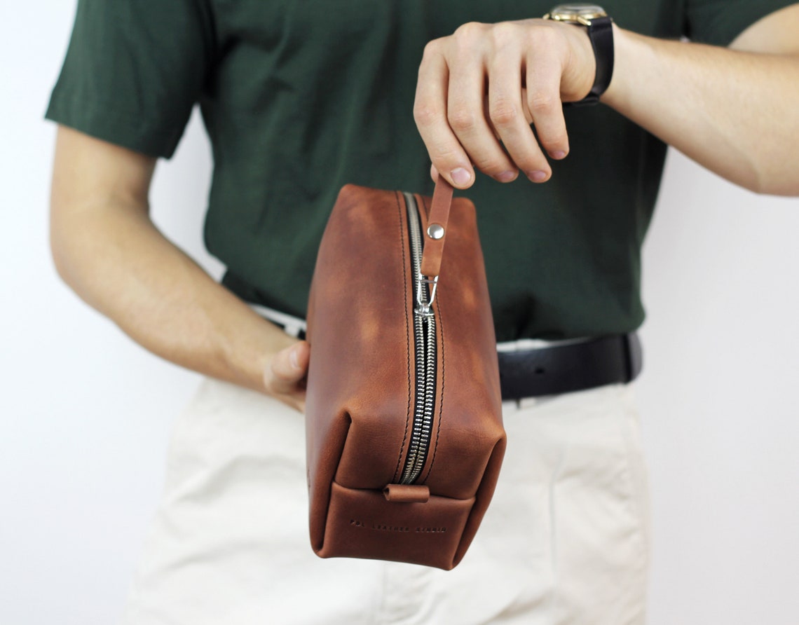 personalized mens bathroom bag
