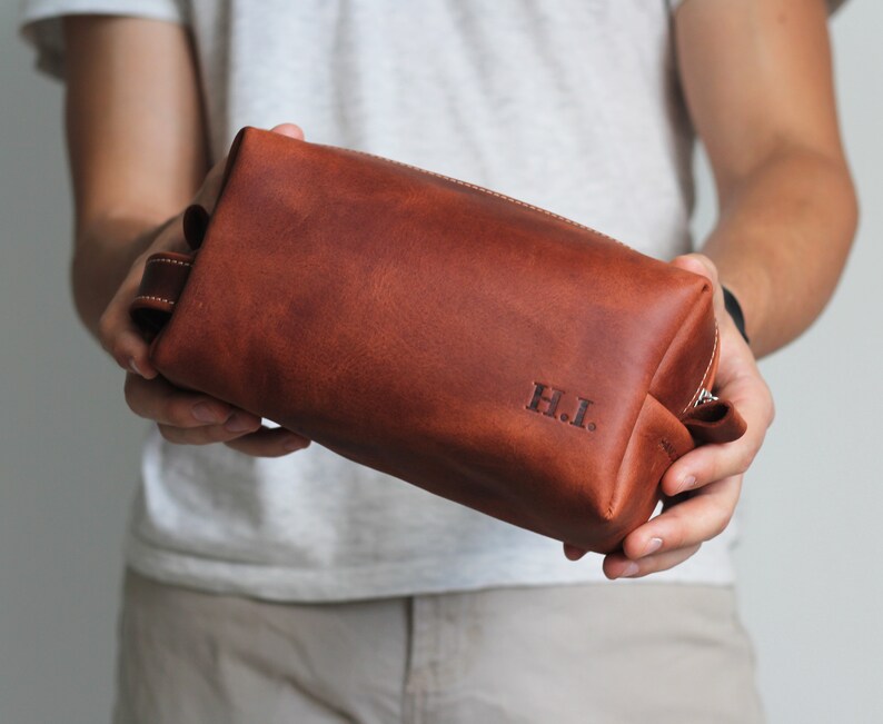 personalized mens bathroom bag