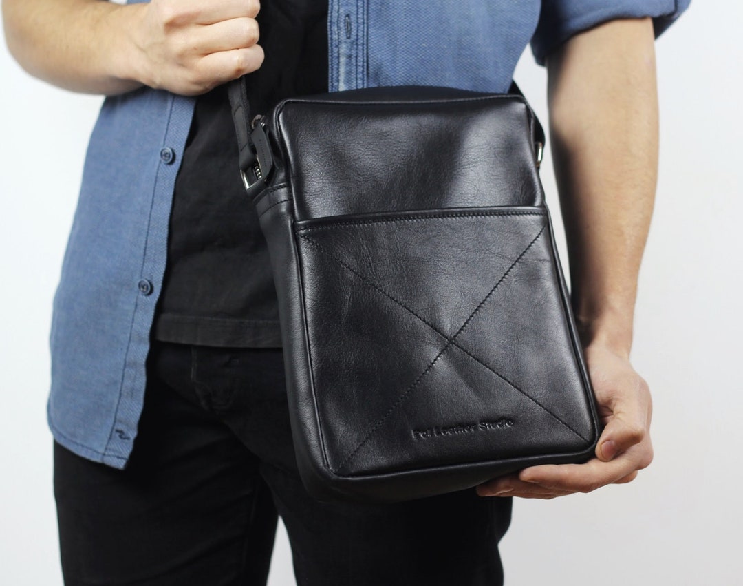 Mens Leather Crossbody Bag Custom Made Leather Shoulder Bag Etsy