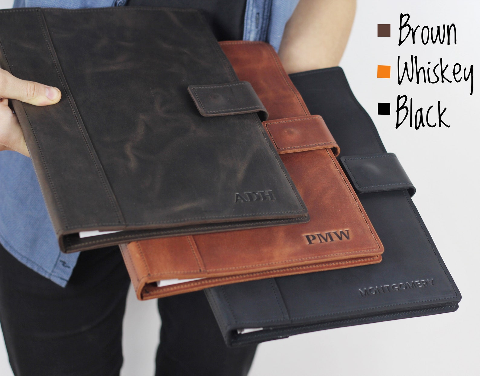 Leather Notebook Personalized Portfolio Personalized Gift Etsy