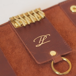 Portachiavi in pelle, portachiavi di lusso, astuccio portachiavi personalizzato in 3 colori