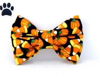 Candy Corn Dog Bow / Halloween Dog Bow Tie / Halloween Cat Bow Tie / Candy Corn Cat Bow