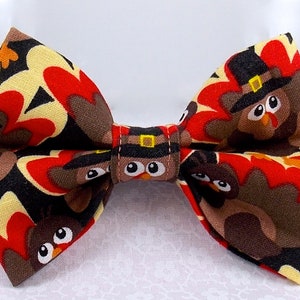 Turkey Dog Bow / Thanksgiving Day Cat Bow Tie / Thanksgiving Dog Bow Tie