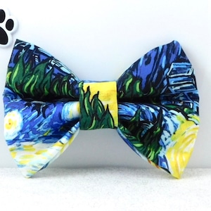 Van Gogh Dog Bow Tie / Starry Night Dog Bow Tie, Van Gogh Cat Bow Tie