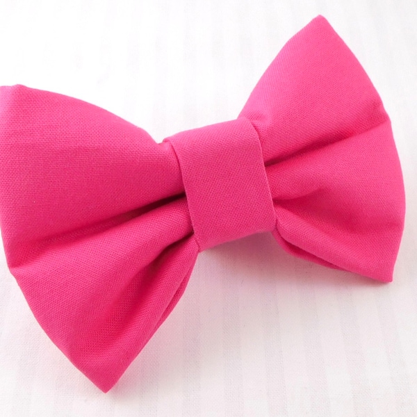 Hot Pink Dog Wedding Bow Tie / Girl Dog Wedding Bow / Dog Ring Bearer / Cat Wedding Bow Tie / Dog Mom Gift / Cat Mom Gift / Dog Lover Gift