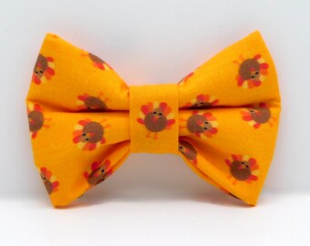 Thanksgiving Turkey Dog Bow Tie for Collar, Cat Bow Tie, Small To Extra Large