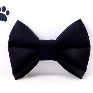 Solid Black Dog Bow Tie / Formal  Bow Tie for Dog / Formal Solid Black Cat Bow Tie / Bow Tie in Black for Dogs
