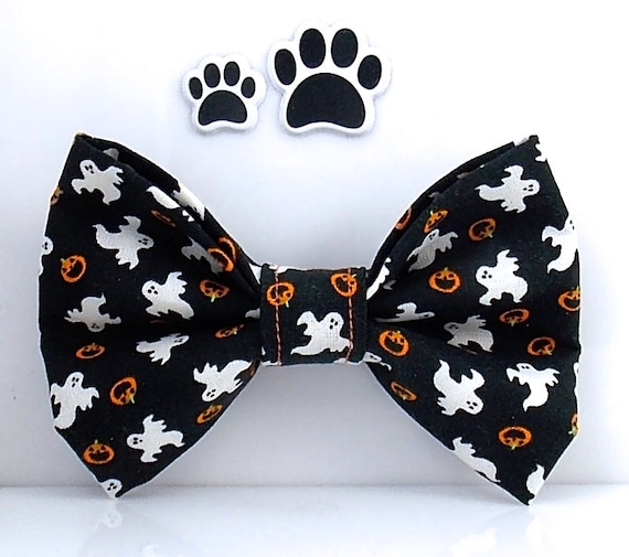 Halloween Ghost Dog and Cat Bow Tie, Pet Lover Gift