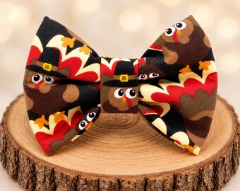 Thanksgiving Turkey Dog and Cat Bow Tie with Pilgrim Hat