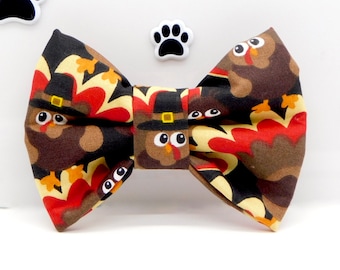 Thanksgiving Turkey  Dog Bow Tie for Collar, Cat Bow Tie, Pet Accessory