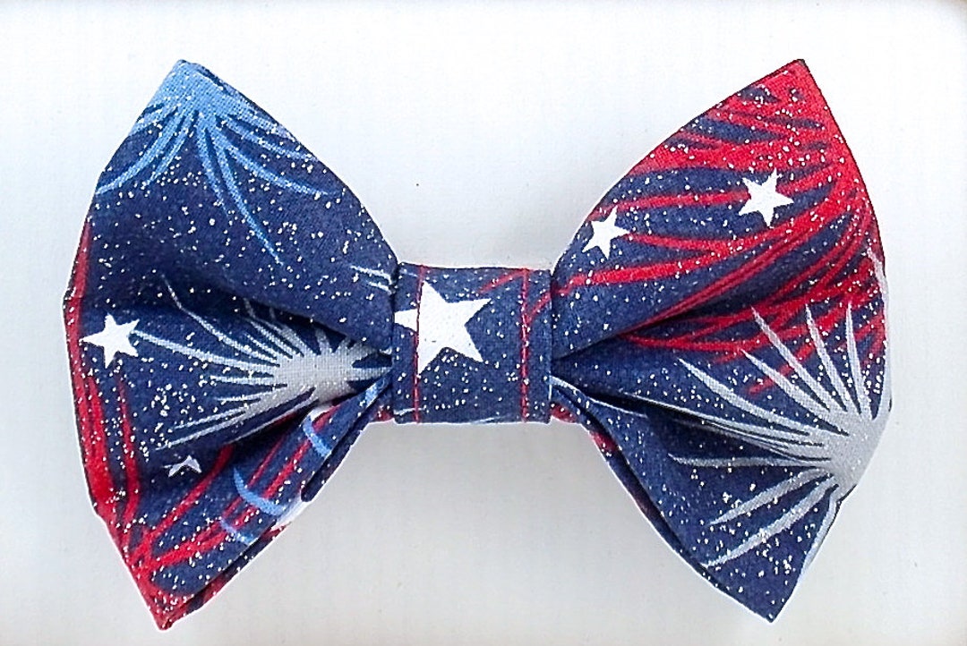 fourth of july dog bow tie